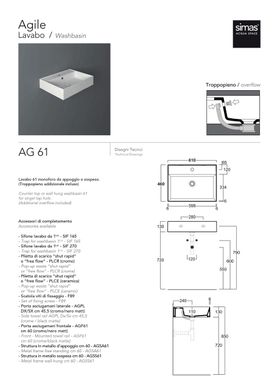 Умивальник AG 61 Agile (AG61) Glossy white SIMAS LC-19524