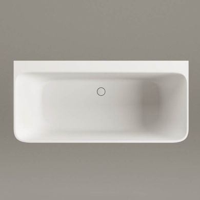 VAQUAWA/00 QUADRO WALL Ванна пристінна 160см, із литого штучного каменю, білий глянець (1 сорт) 548739