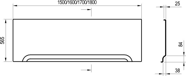 Панель до ванни фронтальна A CLASSIC U 180 ST, RAVAK LC-14033
