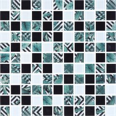 Мозаїка скляна GMP 0825021 С3 print 24/white/black 300 x 300 х 8 ( 25 х 25 ) Кераміка Лео УКРАЇНА LC-8927