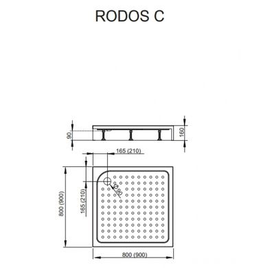 Душовий піддон RADAWAY RODOS C COMPACT 90X90 (4K99155-04) 4K99155-04дк