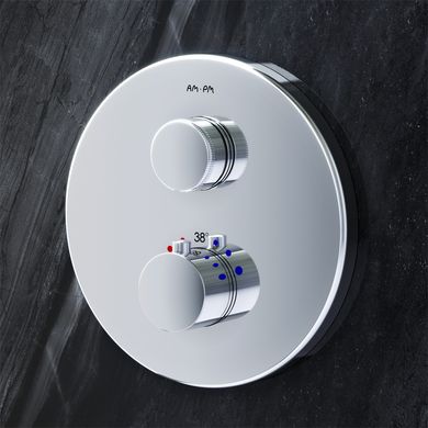 Змішувач для ванни та душу, який монтується у стіну, з термостатом AM.PM F50A75700 Inspire V2.0 F50A75700