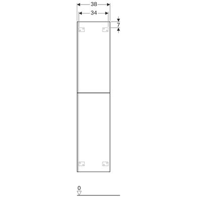 500.619.01.2 Acanto Висока шафа з двома дверцятами: корпус: лакований ультраглянець /білий, фасад: біле скло (1 сорт) 433597