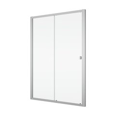 D20S21204007 Arelia Одностворчаті розсувні двері з фікс. стінкою в одній лінії, 1200мм, скло прозоре, проф.срібний полір. (1 сорт) 539334