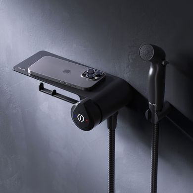 Змішувач TouchReel, що монтується в стіну з гігієнічним душем та полицею AM.PM F0H85A822 X-Joy F0H85A822