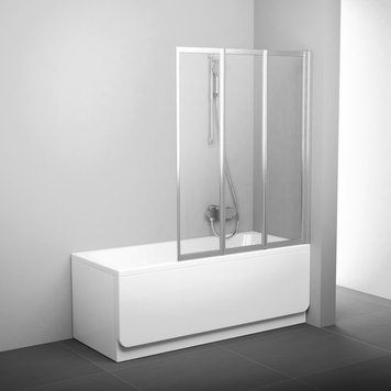 Шторка для ванни трьохелементна VS3 100 Transparent, (795P0U00Z1) RAVAK