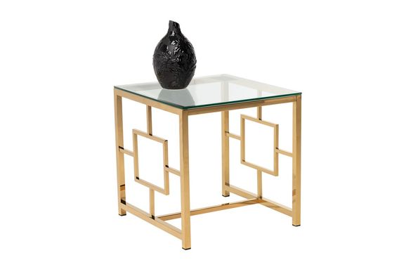 Кофейный стол CL-2 прозрачный+золото VM-942