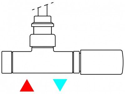 Набір вентилів термостатичний кутовий з трубкою занурення лівий хром Terma LC-23601