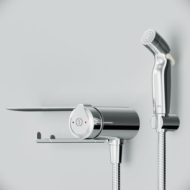 Змішувач TouchReel, що монтується в стіну з гігієнічним душем та полицею AM.PM F0H85A800 X-Joy F0H85A800