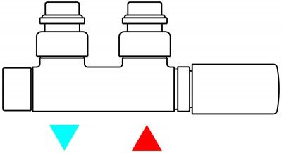 Набір вентилів інтегрований термостатичний кутовий лівий хром Terma LC-23610