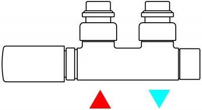 Набір вентилів інтегрований термостатичний кутовий правий хром Terma LC-23611