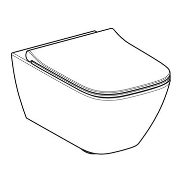500.685.01.1 Комплект підвісного унітаза Geberit Smyle Square воронкоподібний, закрита форма, Rimfree, з сидінням із кришкою Sandwich: Білий (1 сорт) 535594