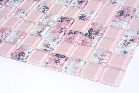 Мозаїка скляна GMP 0825008 С2 print 8/pink w 300x300 (кубик 2,5х2,5) Кераміка Лео УКРАЇНА LC-8922